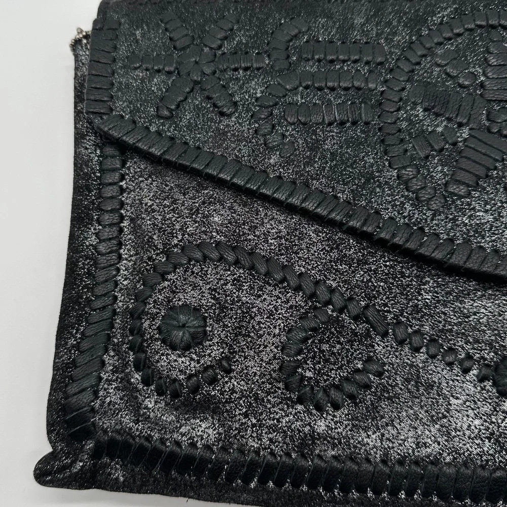 Lucky Brand Clutch Silverlake Shimmer Cowhide Finish Envelope Style